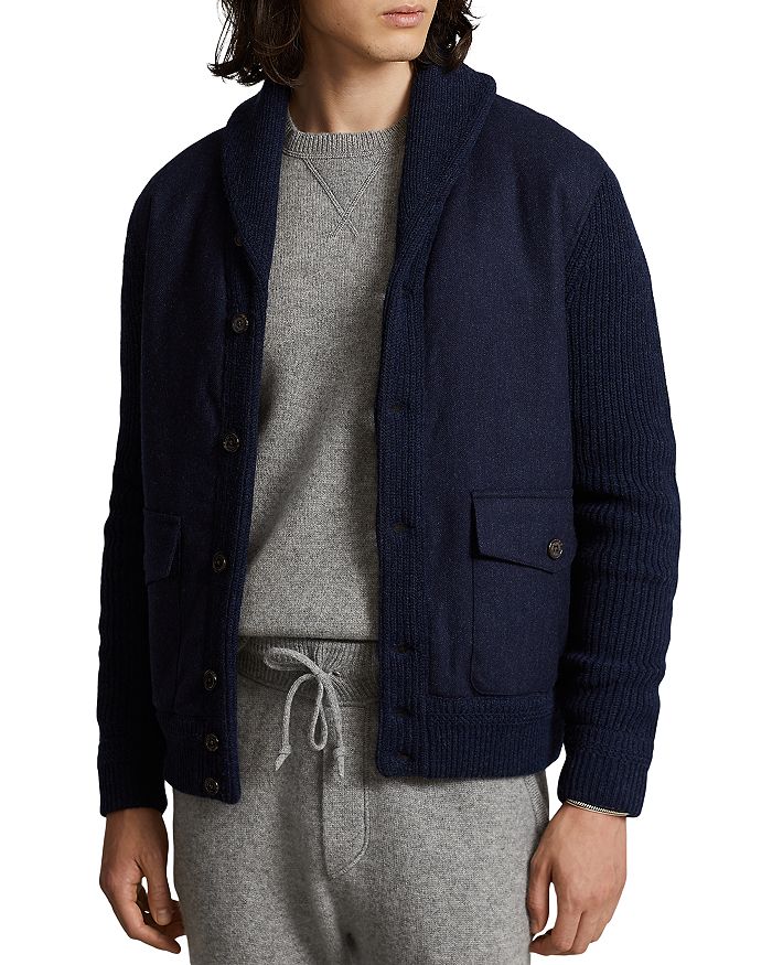 Polo Ralph Lauren Wool & Cashmere Regular Fit Shawl Collar Hybrid Cardigan  | Bloomingdale's