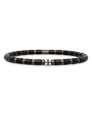 Men's Carbon Black Diamond & 18K Rose Gold Stretch Bracelet