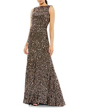 Embellished High Neck Sleeveless A Line Gown