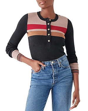 Faherty Mikki Organic Cotton & Cashmere Henley Sweater In Coastal