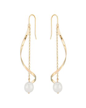 Bloomingdale's - Cultured Freshwater Pearl Wrap Around Drop Earrings in 14K Yellow Gold - 100% Exclusive