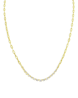 Shop Meira T 14k Yellow Gold Diamond Paperclip Link Collar Necklace, 18