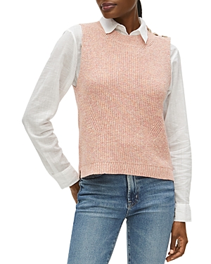 Shop Michael Stars Button Trim Sweater Vest In Rose