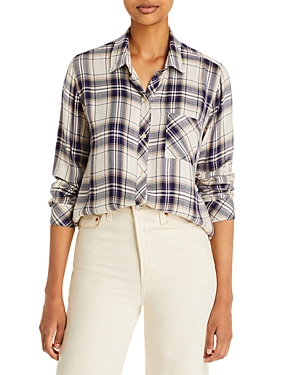 Rails Hunter Plaid Shirt Ivory Coal Blush In Stone Navy