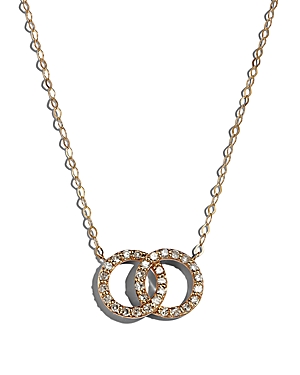 Bloomingdale's Diamond Double O Pendant Necklace In 14k Yellow Gold, 0.25 Ct. T.w. - 150th Anniversary Exclusive