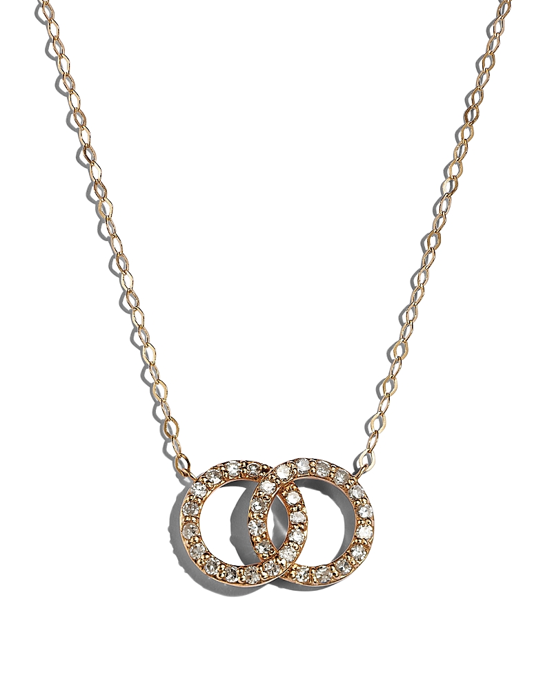 Bloomingdale's Fine Collection Diamond Double O Pendant Necklace in 14K Yellow Gold, 0.25 tcw - 150th Anniversary Exclusive