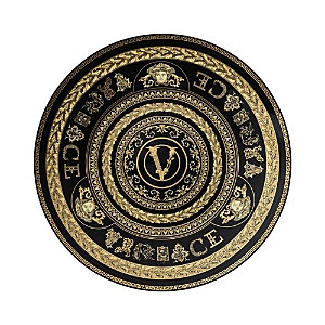 Shop Versace Virtus Gala Service Plate In Black