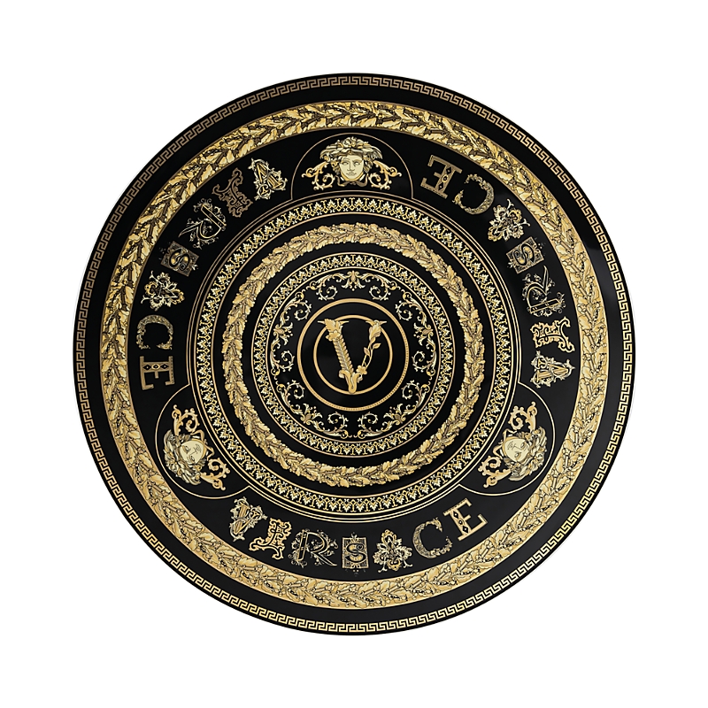 Versace Virtus Gala 33cm Plate In Black