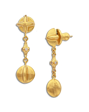 Gurhan 24k Yellow Gold Spell Diamond Drop Earrings