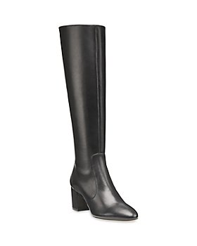 Stuart Weitzman - Women's Yuliana Almond Toe Mid Heel Knee High Boots