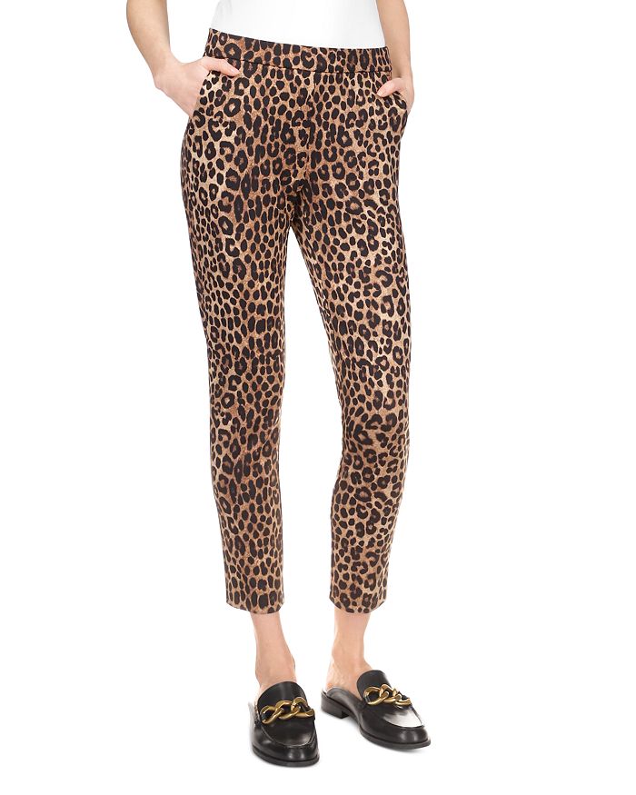 Michael Kors Leopard Print Slim Ankle Pants