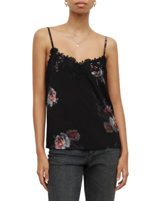 Allsaints Lexi Juliette Lace Trim Camisole Top In Black ModeSens