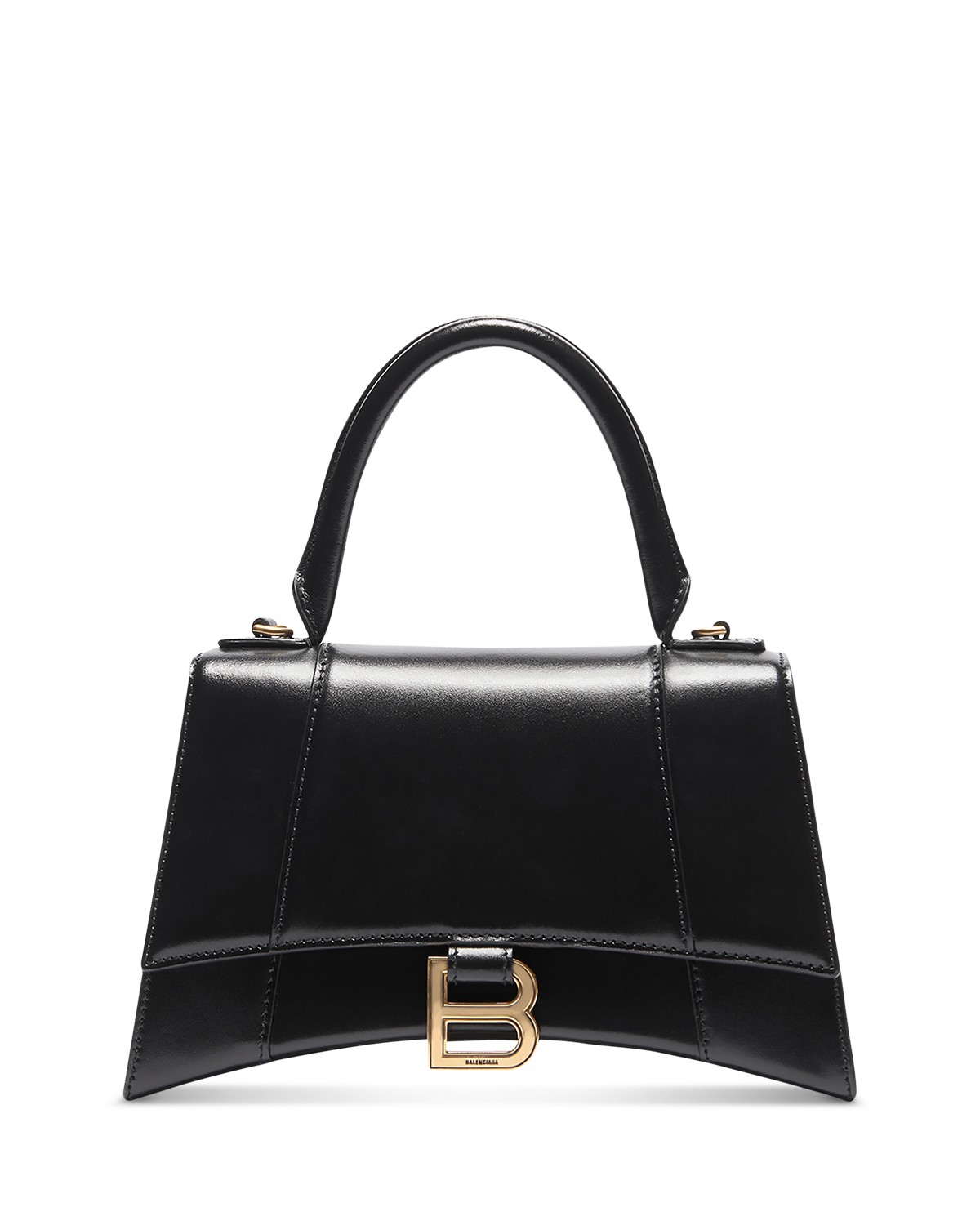 Balenciaga Hourglass Handbag Crocodile Embossed in Black/Gold