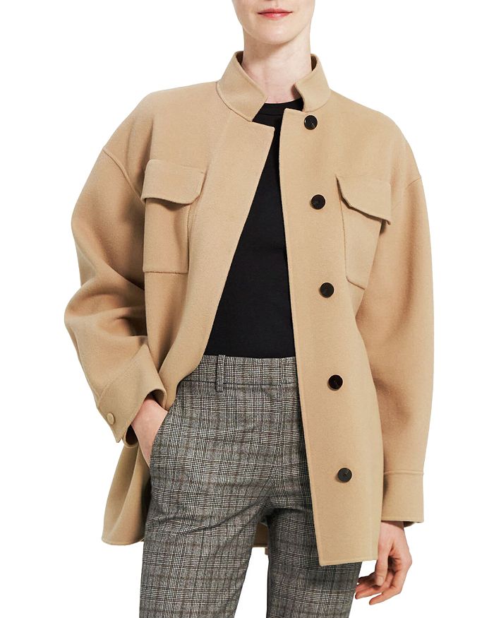 Theory - Wool & Cashmere Blend Cargo Coat