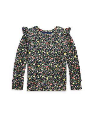 Ralph Lauren - Girls' Floral Ruffled Fleece Sweatshirt - Little Kid