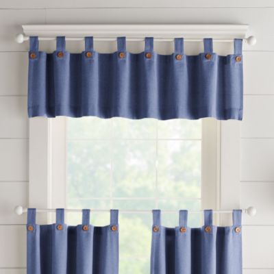 Elrene Home Fashions - Tucker Solid Button Window Kitchen Valance, 15" x 60"
