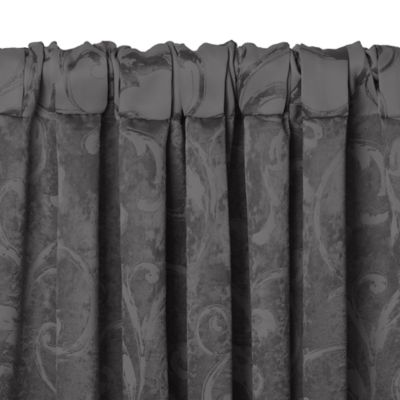 Mia Jacquard Scroll Blackout Window Curtain Panel, 52" x 84"