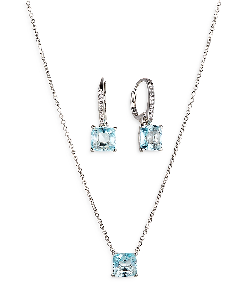 NADRI BRIDESMAIDS COLORED STUD EARRINGS & PENDANT NECKLACE SET