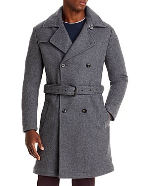 Michael Kors Knit Regular Fit Double Breasted Trench Coat