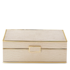 Shop Aerin Classic Croc Jewelry Box, Large In Fawn