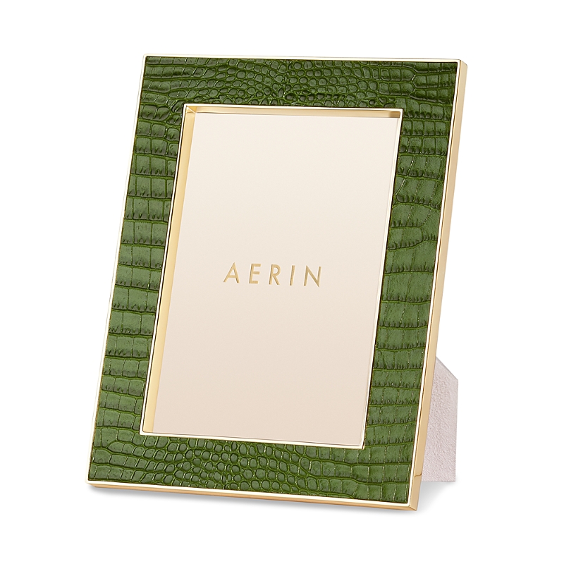 Aerin Classic Croc Leather Frame, 5 x 7
