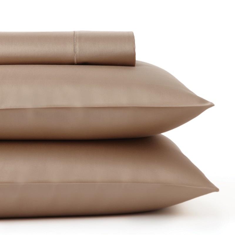 Sferra Giotto Fitted Sheet, Queen in Dark Khaki