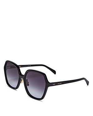 Shop Celine Square Sunglasses, 58mm In Black/gray Gradient