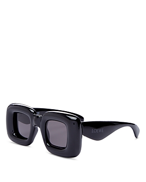 Shop Loewe Fashion Show Inflate Square Sunglasses, 41mm In Black/gray Solid