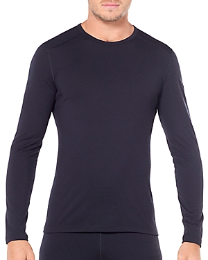 Icebreaker Oasis Long Sleeve Merino Wool Base Layer T-shirt In Black