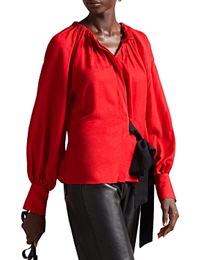TED BAKER TRYNITI TIE FRONT BLOUSE