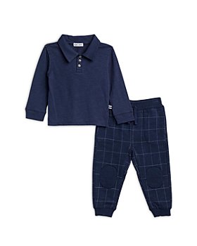 Splendid - Boys' Mood Blue Polo Shirt & Plaid Jogger Pants - Baby 