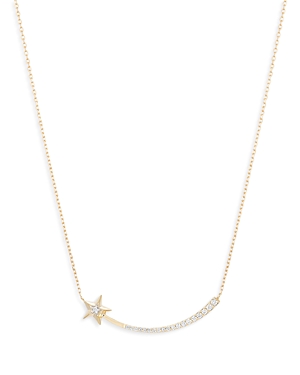 Adina Reyter 14k Yellow Gold Shooting Star Diamond Large Pave Curve Necklace, 15-16