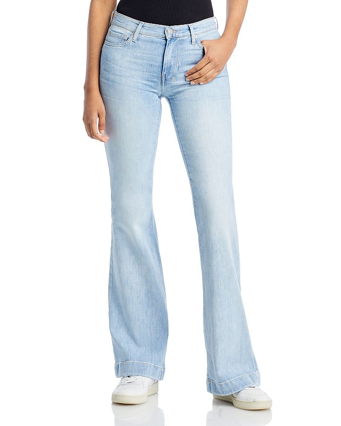 7 For All Mankind Dojo High Rise Flare Jeans in Rosemary | Bloomingdale's