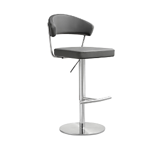 Tov Furniture Cosmo Gray Stainless Steel Barstool