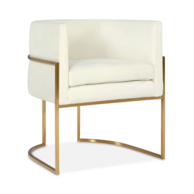 TOV Furniture - Giselle Cream Velvet Dining Chair with Gold Tone Legs
