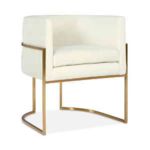 Tov Furniture Giselle Cream Velvet Dining Chair With Gold Tone Legs In White