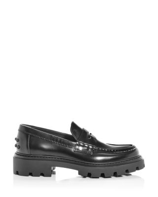 TOD'S Gomma Pesante embellished glossed-leather loafers