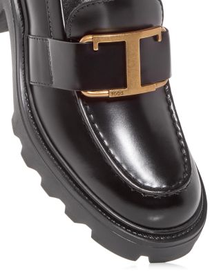 Women's Buckle Block Heel Loafers