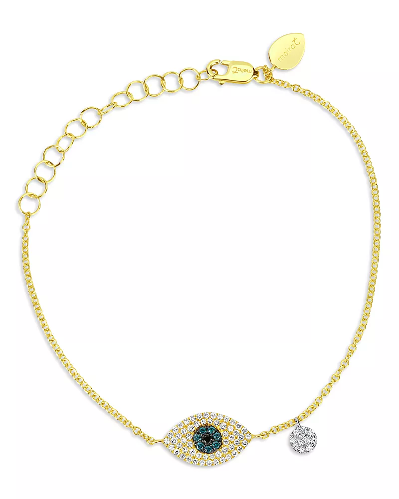 Meira T 14K Yellow Gold Diamond Evil Eye Bracelet
