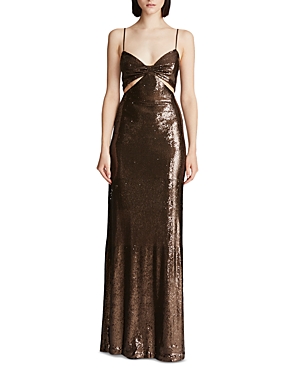 HALSTON CHLOE SEQUINNED EVENING GOWN