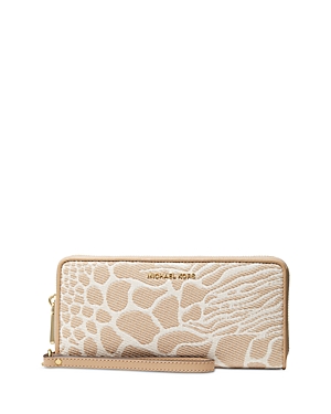 Michael Michael Kors Jet Set Travel Continental Wallet In Camel Multi/gold