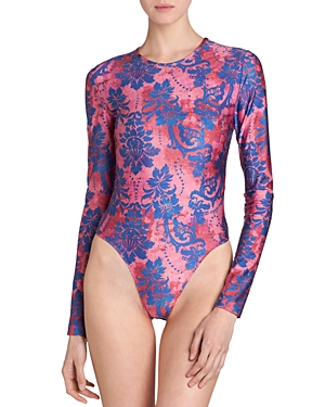 VERSACE JEANS COUTURE TAPESTRY FLORAL PRINT BODYSUIT