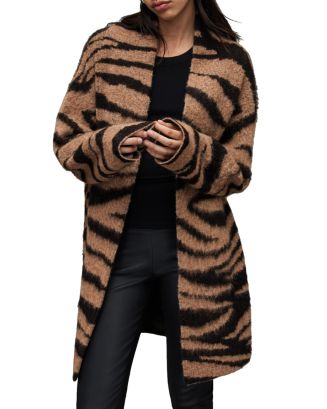 ALLSAINTS Tessa Tiger Stripe Long Open Cardigan | Bloomingdale's