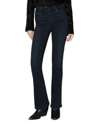 PAIGE - Laurel Canyon High Rise Flare Jeans in Black Willow