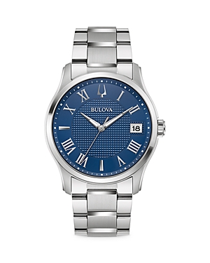 Shop Bulova Classic Watch, 41mm In Blue/silver
