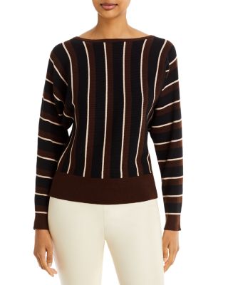 T Tahari Mixed Stripe Dolman Sleeve 