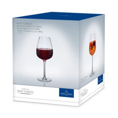 Rose Garden Red Wine Glass, Set of 4