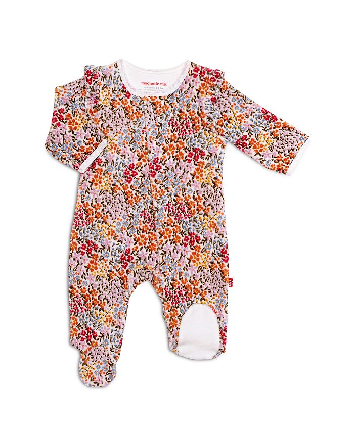 ME Girls' Ditsy Garden Velour Footie Baby Bloomingdale's