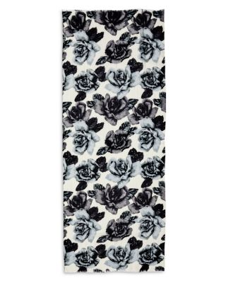 Floral Print Wool Scarf - Exclusive