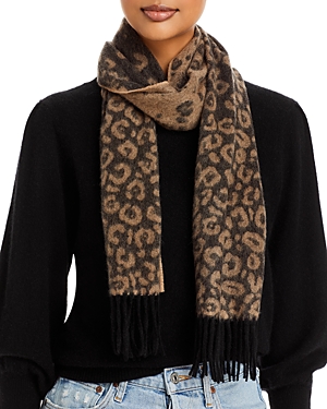 C By Bloomingdale's Cashmere Leopard Print Cashmere Scarf - 100% Exclusive In Beige